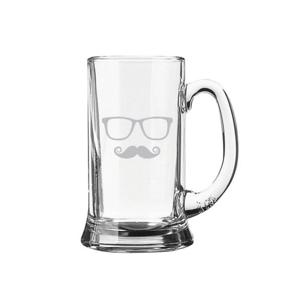 Engraved Moustaches Beer Mug
