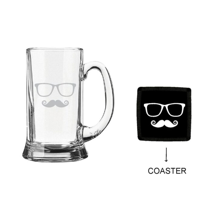 Engraved Moustaches Beer Mug