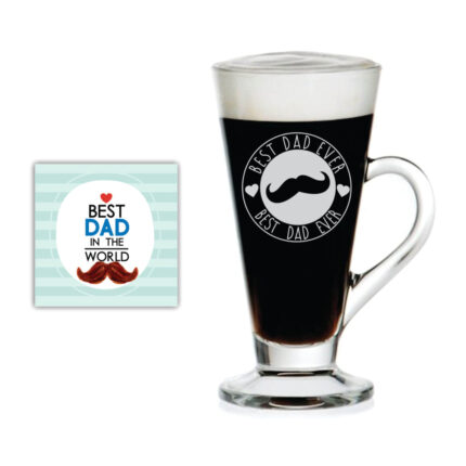 Moustaches Best Dad Ever Engraved Tea Mug