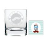 Moustaches Best Dad Ever Whiskey Glass