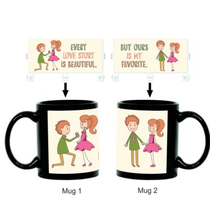 My Favorite Love Story Black Couple Mugs