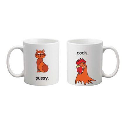 Naughty Pussy Cock Couple Mugs