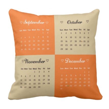 Happy New Year Calendar Cushion Cover Set of 3 - Image 2