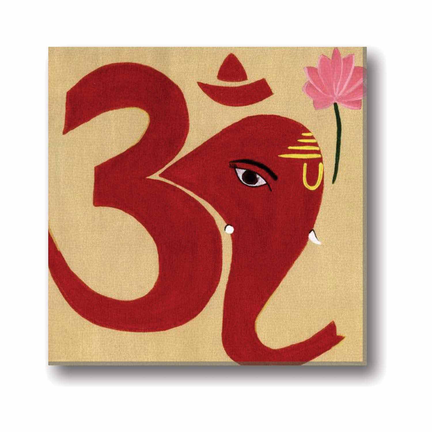 Om Ganesha Devotional Canvas Frame