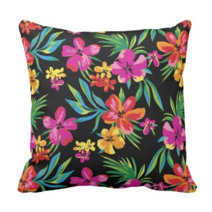 Orange Floral Cushion Cover