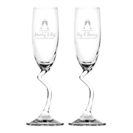 Personalized Have A Drink On Us Champagne Flutes - Image 4