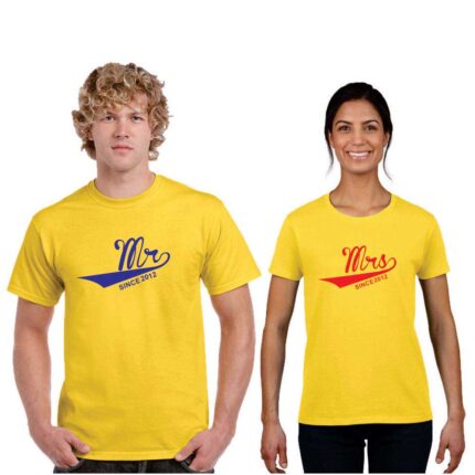 Personalized Mr Mrs Since Couple T-Shirts - Image 5