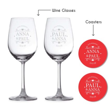 Personalised Our Wedding Wine Glasses
