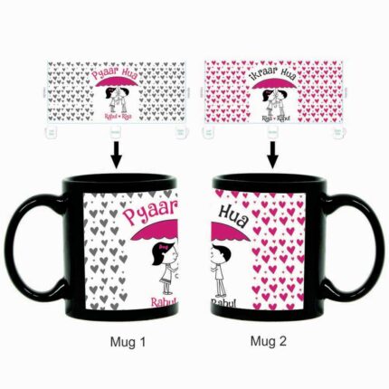 Cute Pyaar Hua Ikraar Hua Couple Mugs- Set of 2