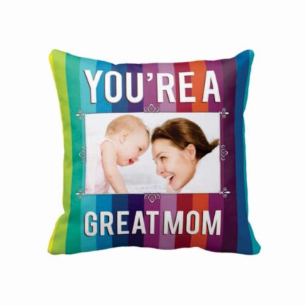 Personalized Great Mom Photo Double Sided Printed Cushion Cover - Image 2