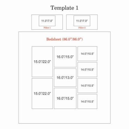 Personalized 8 Photo Collage Double Bedsheet with Pillow Covers - Image 4