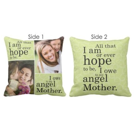 Personalized Angel Mother Cushion Cover Double side Printed