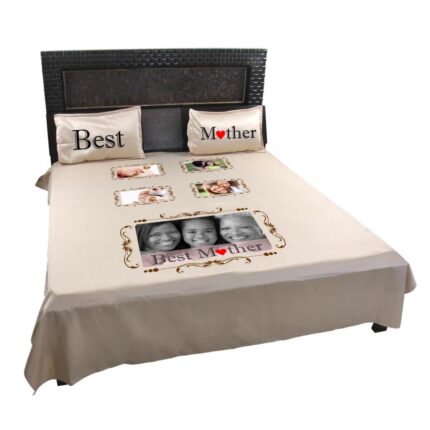 Personalized Best Mother Double Bed Photo Bedsheet for Mother