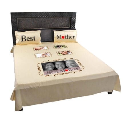 Personalized Best Mother Double Bed Photo Bedsheet for Mother - Image 2
