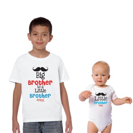 Personalized Big Brother To a Little Brother Sibling T shirts