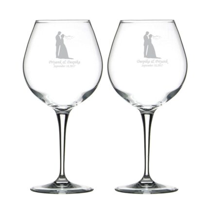 Personalized Just Married Couple Wine Glasses Set of 2 - Image 3