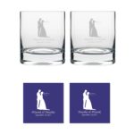 Personalized Just Married Couple Whiskey Glasses