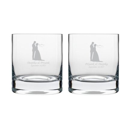 Personalized Just Married Couple Whiskey Glasses - Image 3