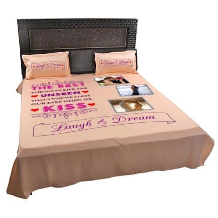 Personalized Kiss Laugh Dream Picture Bedsheet - Image 5