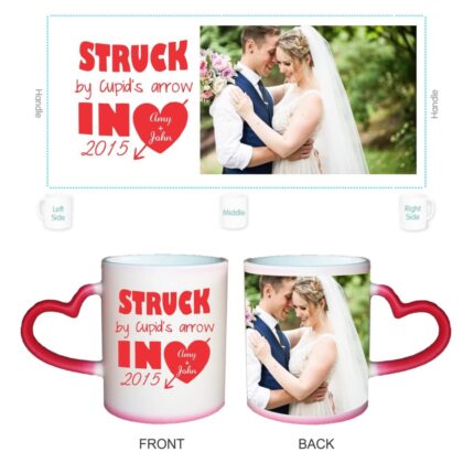 Personalized Love Struck Romantic Anniversary Red Magic Mug - Image 3