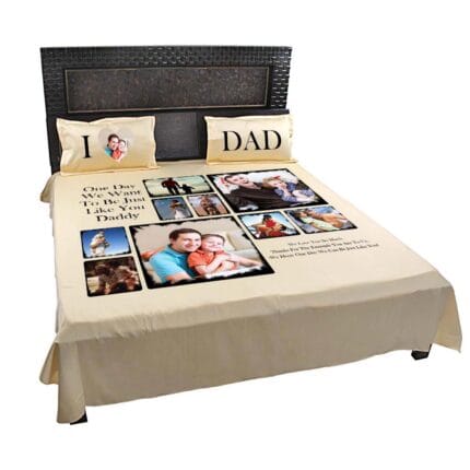 Personalized Photo Bedsheet for Loving Dad - Image 3