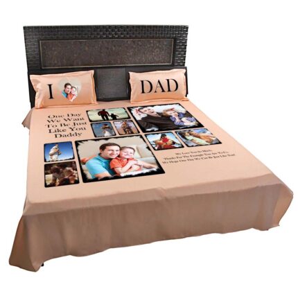 Personalized Photo Bedsheet for Loving Dad