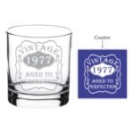 Personalized Vintage Aged to Perfection Whiskey Glass