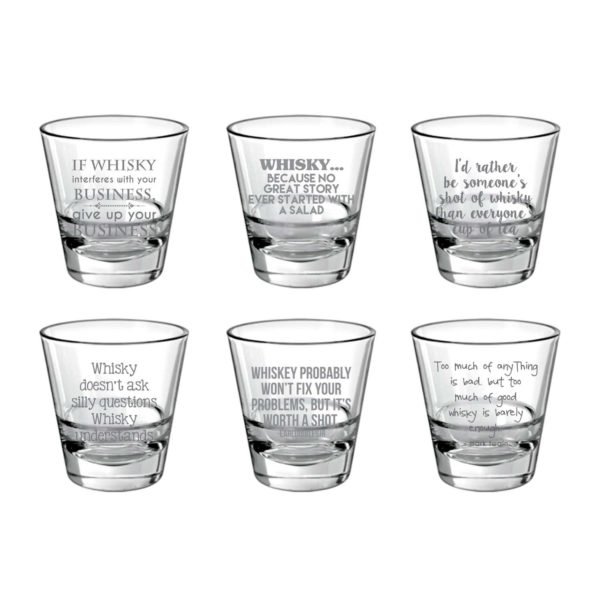 Problem Solver Engraved Whiskey Glasses - Set of 6