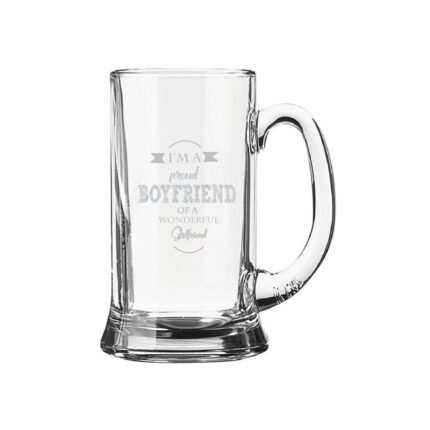 Engraved Proud Boyfriend of Wonderful Girlfriend Beer Mug - Image 2