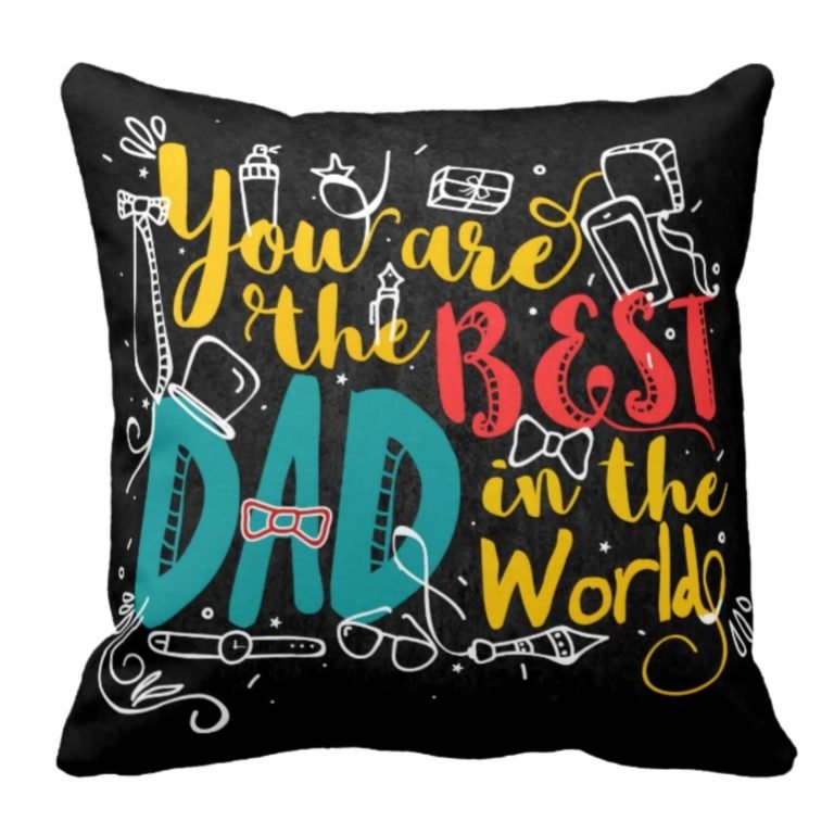 Quirky Best Dad in the World Cushion Cover