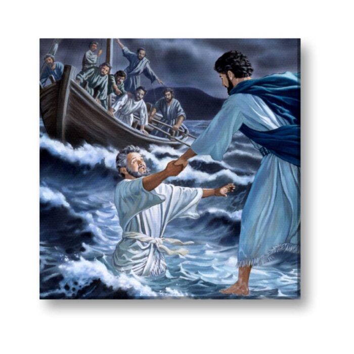 Miraculous Jesus Walking On Water Wall Paintings Frame