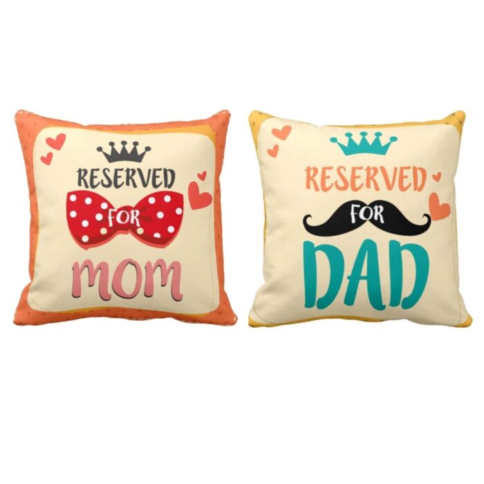 Reserved for Queen Mom King Dad Cushion Cover Set of 2