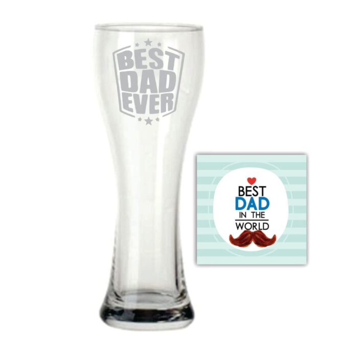 Starry Best Dad Ever Beer Pilsner Glass