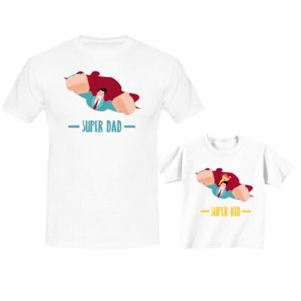 Super Dad and Kid Family T-Shirt - Image 9