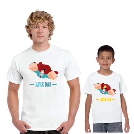 Super Dad and Kid Family T-Shirt - Image 6