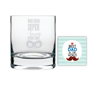 Super Hero Dad Whiskey Glass