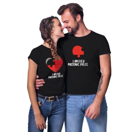 His Her Missing Piece Couple T-shirt