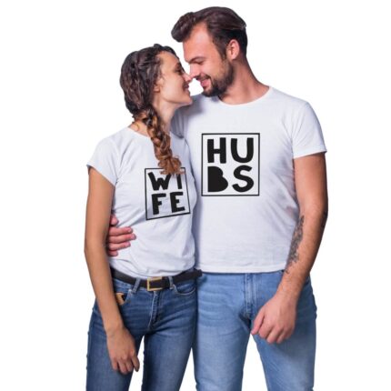 Hubs Wife Couple T-shirt - Image 2