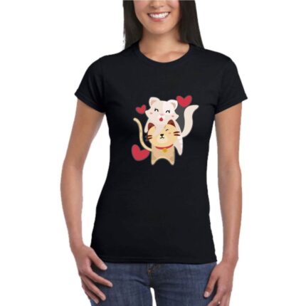 Kittens Love Couple T-shirt - Image 4