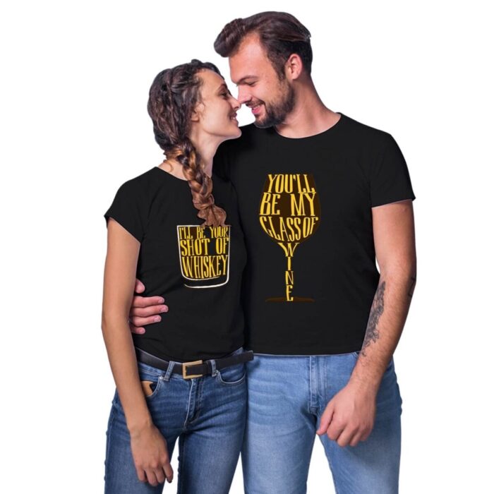 Whiskey Wine Couple T-shirt