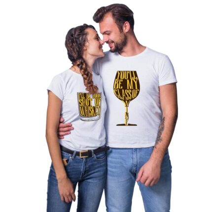 Whiskey Wine Couple T-shirt - Image 2