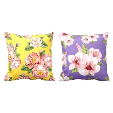 Tempting Delicate Floral Flowers Printed Cushion Covers Set of 2