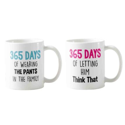 Funny 1st Anniversary Couple Coffee Mugs Set of 2 - Image 2