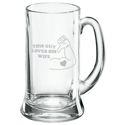 This Guy Loves His Girlfriend Engraved Beer Mug - Image 4