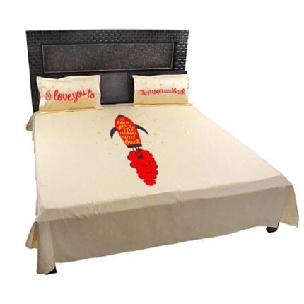 I Love You To The Moon And Back Romantic Couple Bedsheet - Image 7
