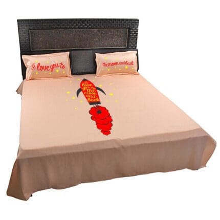 I Love You To The Moon And Back Romantic Couple Bedsheet - Image 8