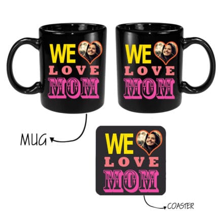 Personalized We Love Mom Photo Mug Black - Image 5