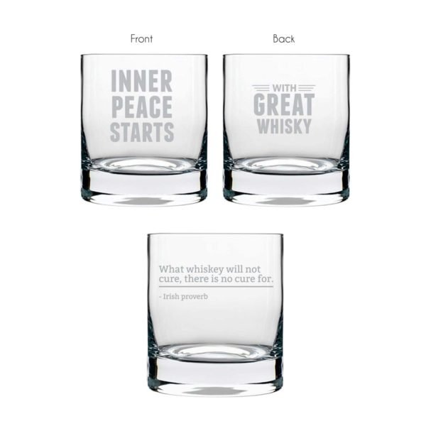 Whiskey Brings in Peace Whiskey Glasses - Set of 2