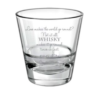 Whiskey Makes World Go Round Fast Engraved Whiskey Glass