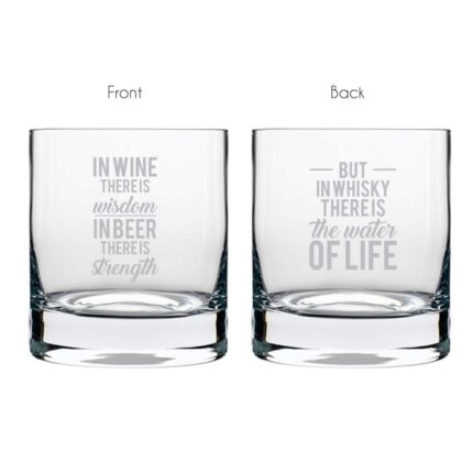 Whiskey is Water of Life Engraved Whiskey Glass - Image 2
